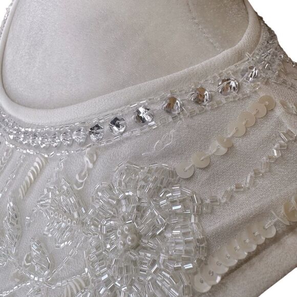 NWT MACDUGGAL White Striped Floral Embellished Sleeveless Midi Dress size 8 🤍 - Picture 8 of 15